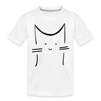 Süße Niedliche Linien Katzenbaby Gesicht Katze - Kinder Premium Bio T-Shirt - Weiß - Vorne