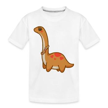 hugadino tanned dino, cute dinosaur - Kids' Premium Organic T-Shirt - white - Front