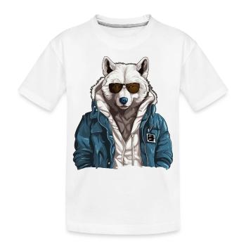 Street style polar wolf | Wolf lovers - Kids' Premium Organic T-Shirt - white - Front