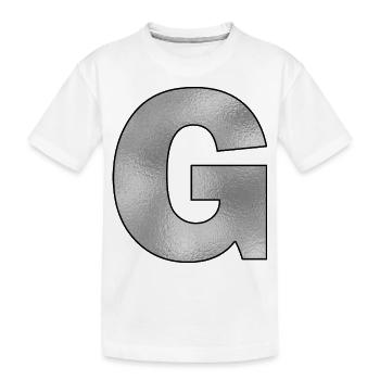 Lettre G Argent - T-shirt bio Premium Enfant - blanc - Devant