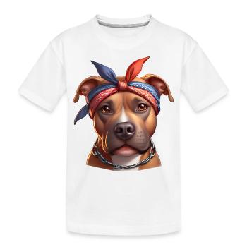 Pitbull Das Modell - Kinder Premium Bio T-Shirt - Weiß - Vorne