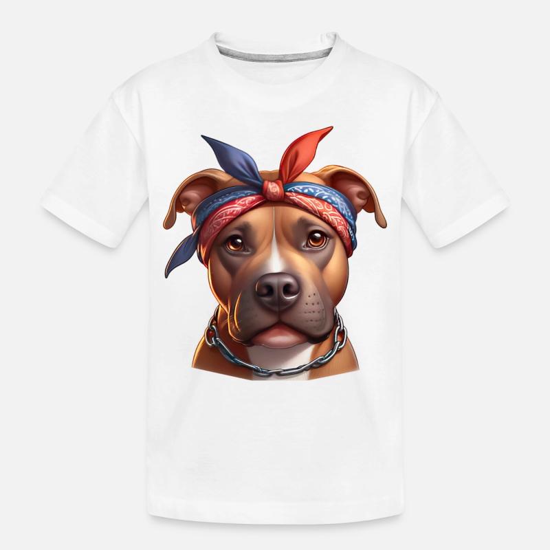 Pitbull Das Modell - Kinder Premium Bio T-Shirt - Weiß