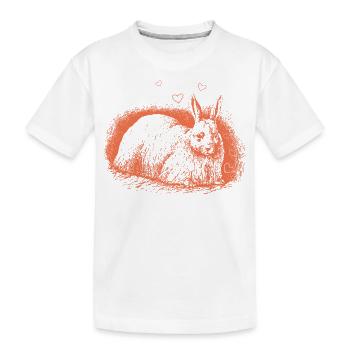 Lapin rétro avec coeurs lapin de Pâques - T-shirt bio Premium Enfant - blanc - Devant