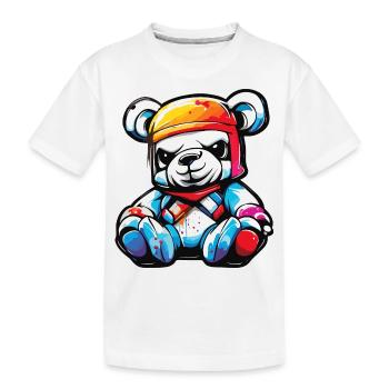 Ours en peluche / Peluche / Animal en peluche / Idée cadeau - T-shirt bio Premium Enfant - blanc - Devant