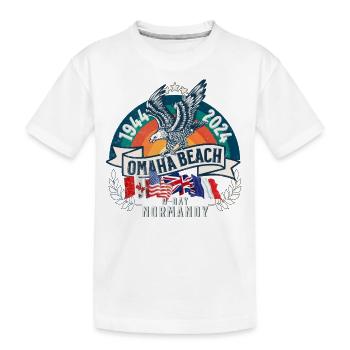 D DAY 80. Jahrestag Omaha Beach Normandie - Kinder Premium Bio T-Shirt - Weiß - Vorne