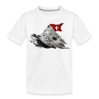 Berg Matterhorn Andenken Souvenier kaufen - Kinder Premium Bio T-Shirt - Weiß - Vorne