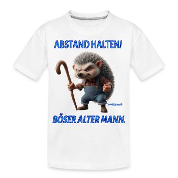 Opa Prickly Abstand halten boeser alter Mann - Kinder Premium Bio T-Shirt - Weiß - Vorne