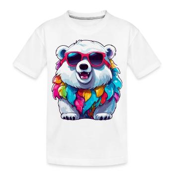 Eisbär / Tier / Nordpol / Winter / Kindlich / süß - Kinder Premium Bio T-Shirt - Weiß - Vorne