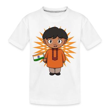 Indien Inder Hindu Stolz Flagge Land I Geschenk - Kinder Premium Bio T-Shirt - Weiß - Vorne