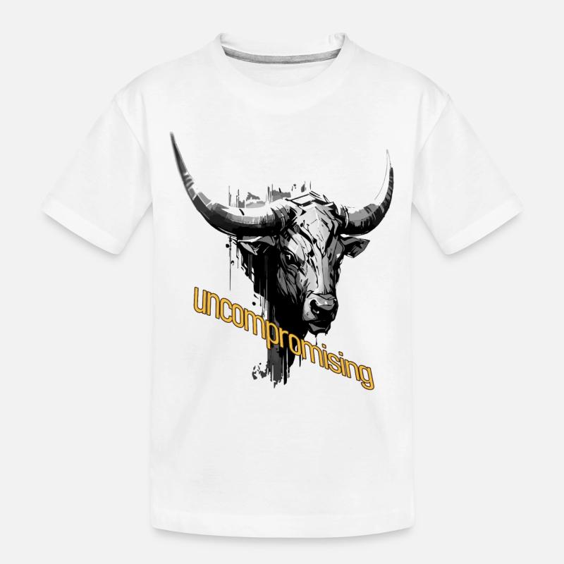 unnachgiebiger Stier - Kinder Premium Bio T-Shirt - Weiß