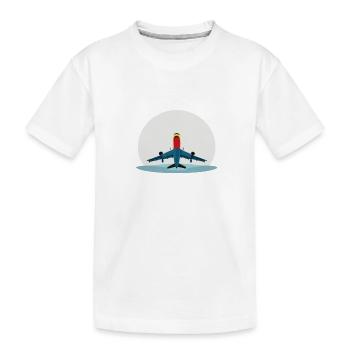 Startendes Flugzeug - Kinder Premium Bio T-Shirt - Weiß - Vorne
