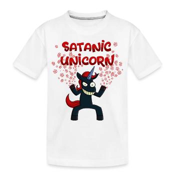Satanic Unicorn - Kids' Premium Organic T-Shirt - white - Front