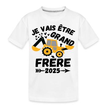 Je vais être grand frère 2025 annonce naissance - T-shirt bio Premium Enfant - blanc - Devant