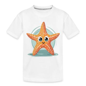 Seestern - Kinder Premium Bio T-Shirt - Weiß - Vorne