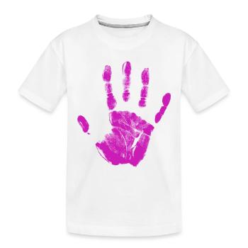 Empreinte de main, identité peinte, doigts et paume - T-shirt bio Premium Enfant - blanc - Devant
