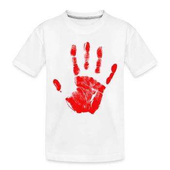 Empreinte de main, identité peinte, doigts et paume - T-shirt bio Premium Enfant - blanc - Devant