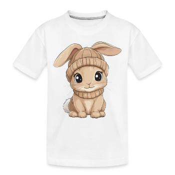 Hase Süß Niedlich Baby Kinder Tier Cartoon - Kinder Premium Bio T-Shirt - Weiß - Vorne