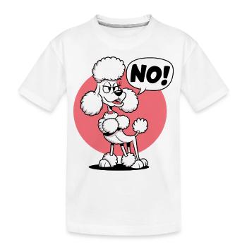 Caniche disant "Non ! - T-shirt bio Premium Enfant - blanc - Devant