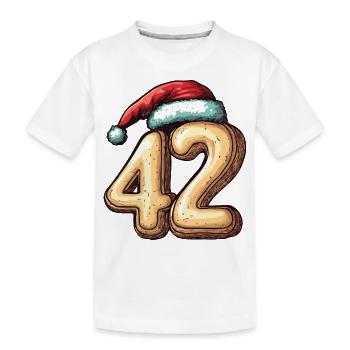 42 Number Christmas Biscuit - Kids' Premium Organic T-Shirt - white - Front