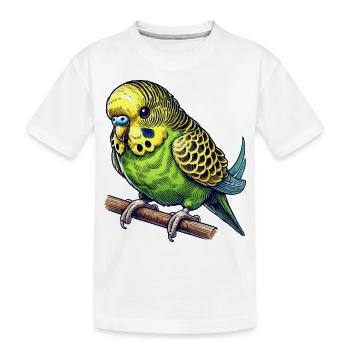 Wellensittich - Kinder Premium Bio T-Shirt - Weiß - Vorne