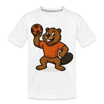 Handball Castor - T-shirt bio Premium Enfant - blanc - Devant