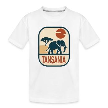 Tansania Elefant Afrika - Kinder Premium Bio T-Shirt - Weiß - Vorne