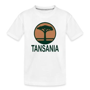 Tansania Baum rund - Kinder Premium Bio T-Shirt - Weiß - Vorne