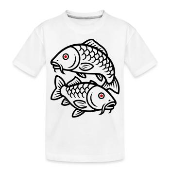 Icône de poisson carpe - T-shirt bio Premium Enfant - blanc - Devant