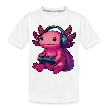 Axolotl Lustige Videospiele Gaming Zocker Axolotl - Kinder Premium Bio T-Shirt - Weiß - Vorne