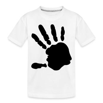 Hand - Kinder Premium Bio T-Shirt - Weiß - Vorne
