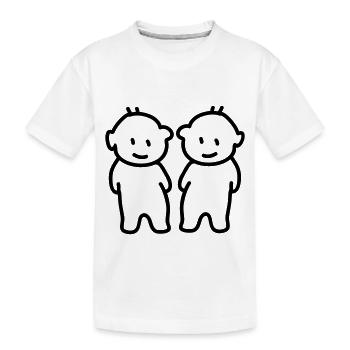 Zwillinge - Twins - Line - Kinder Premium Bio T-Shirt - Weiß - Vorne