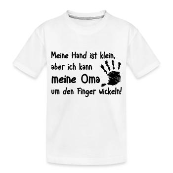 Oma um den Finger wickeln - Kinder Premium Bio T-Shirt - Weiß - Vorne