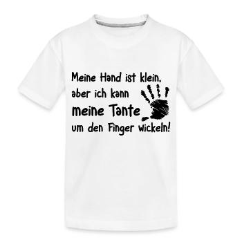 Tante um den Finger wickeln - Kinder Premium Bio T-Shirt - Weiß - Vorne