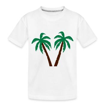 Palmen - Kinder Premium Bio T-Shirt - Weiß - Vorne