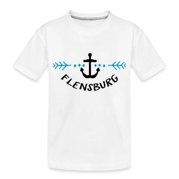 Heimat Hafen Flensburg - Kinder Premium Bio T-Shirt - Weiß - Vorne