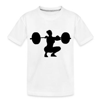 Umsetzen Hocke Frau - Kinder Premium Bio T-Shirt - Weiß - Vorne