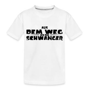 AUS DEM WEG ICH BIN SCHWANGER - Kinder Premium Bio T-Shirt - Weiß - Vorne