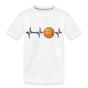 Mon cœur bat pour le basket - T-shirt bio Premium Enfant - blanc - Devant