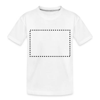 dashed_square_1c - Kids' Premium Organic T-Shirt - white - Front