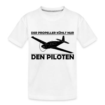 Mooney Motorflugzeug Geschenk - Kinder Premium Bio T-Shirt - Weiß - Vorne