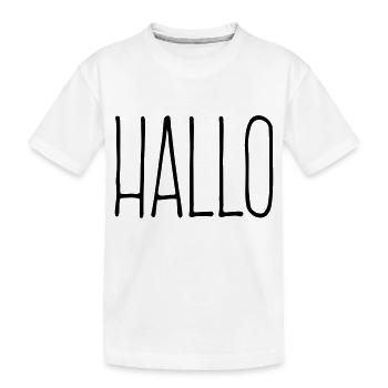 Hallo - Kinder Premium Bio T-Shirt - Weiß - Vorne