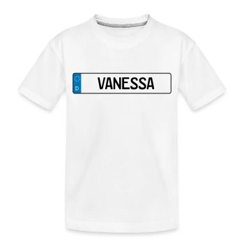 Vanessa Namensschild Geschenk - Kinder Premium Bio T-Shirt - Weiß - Vorne