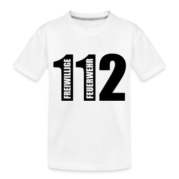 Volunteer fire department in 112 - Kids' Premium Organic T-Shirt - white - Front