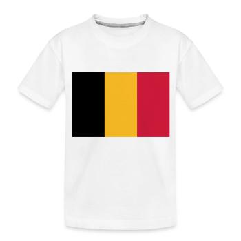 Drapeau Belge - Belgische vlag - T-shirt bio Premium Enfant - blanc - Devant