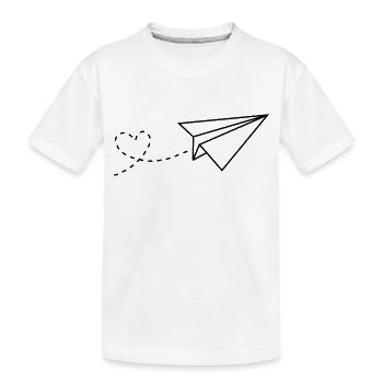 Heart paper plane - Kids' Premium Organic T-Shirt - white - Front