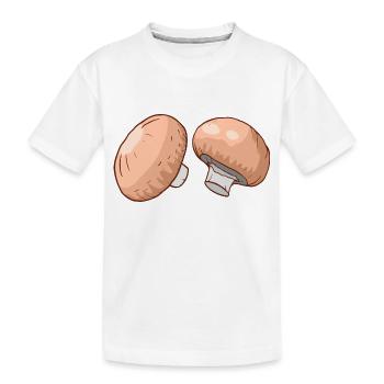 Champignons Egerlinge Angerlinge Pilze - Kinder Premium Bio T-Shirt - Weiß - Vorne