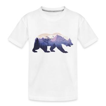 Ours silhouette avec fond - T-shirt bio Premium Enfant - blanc - Devant
