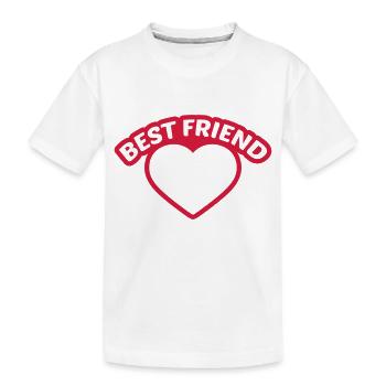 contours cadre coeur best friends texte logo amis - T-shirt bio Premium Enfant - blanc - Devant