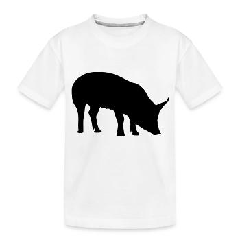 schwarzes Schwein - Kinder Premium Bio T-Shirt - Weiß - Vorne
