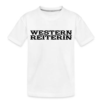 Western rider - Kids' Premium Organic T-Shirt - white - Front